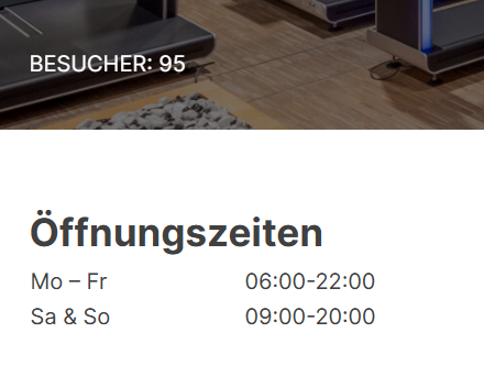 Screenshot Fitnesspark-Webseite mit der Anzahl Besucherinnen und Besucher